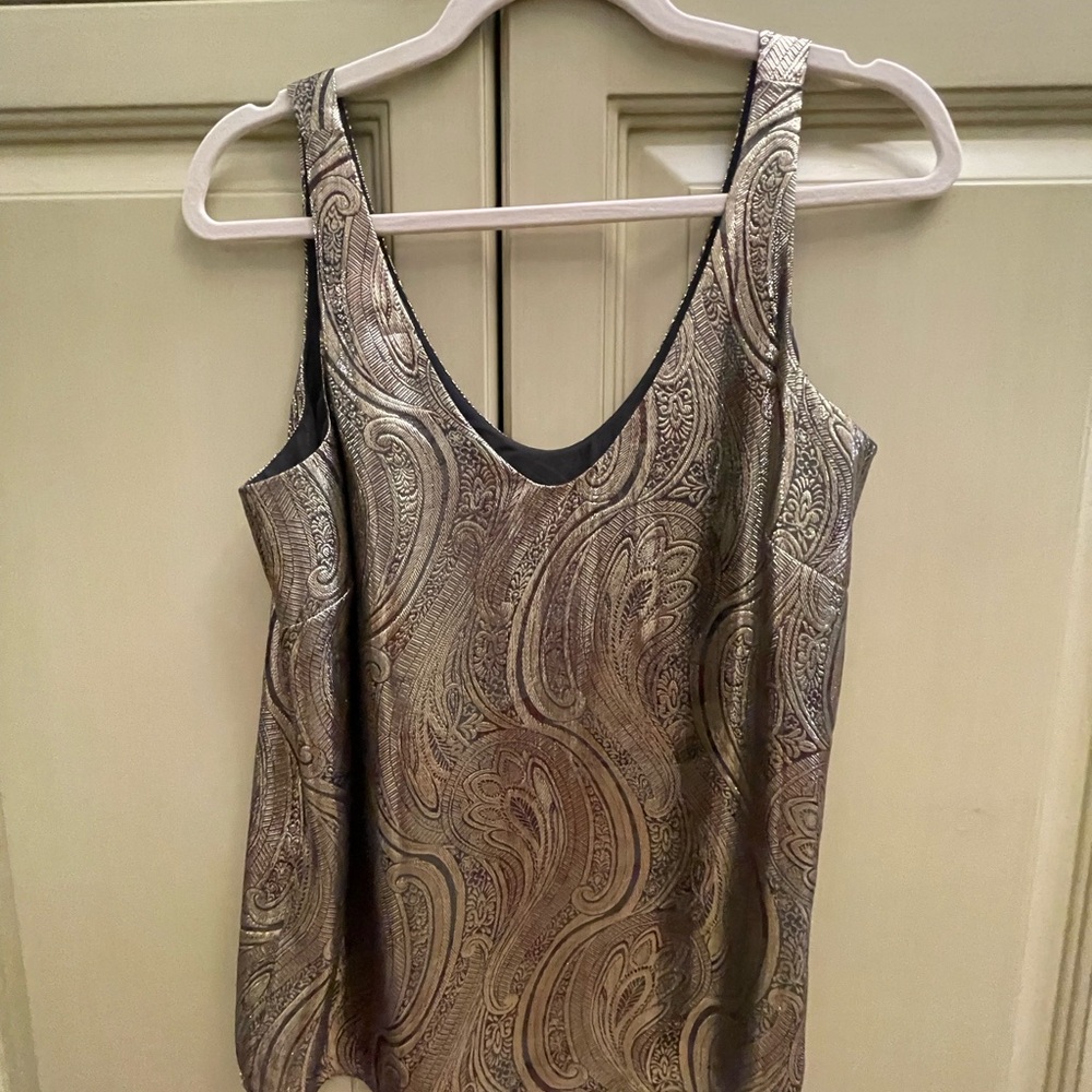J. Crew Metallic Paisley Tank Top